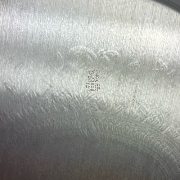 Vanity Or Serving Tray Silver Plate Etched Filigree Oval Primrose Catering Dish - Picture 5 of 12